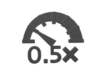 Speed 0 point 5 Symbol v1 001 Low-poly 3D model