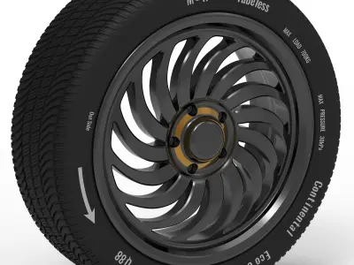 Car Wheel 3D print model by roziyevyusufboy173