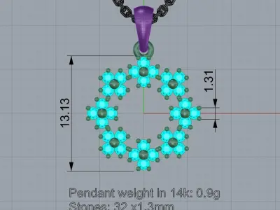 Diamond PENDANT Valentines Day Gift 3D print model