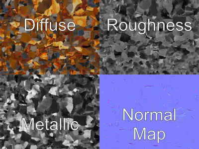 Rusty Charred Car Body Model Pack with Detailed Rust Texture Low-poly 3D model