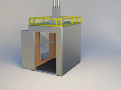Elevator and door Low-poly 3D model
