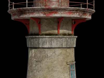 Lighthouse PBR textures Low-poly 3D model