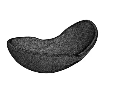 Rustic Organic Wooden Serving Bowl Low-poly 3D model