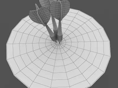 Dartboard Set three colorful darts in center of target 3D model