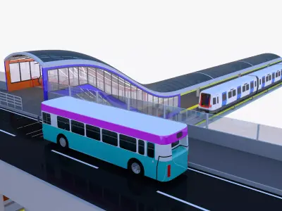 Stockholm metro station IV 3D model