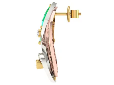 Women Flower  Pear Diamond Earring  3D print model