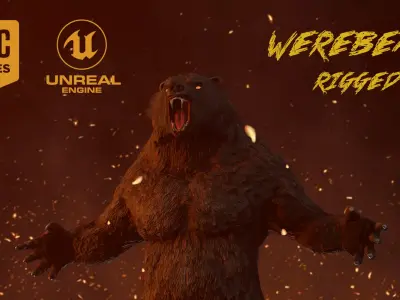 WEREWOLF BEAR Low-poly 3D model