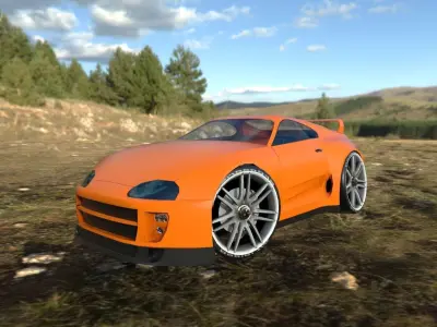 toyota supra cartoon car  Low-poly 3D model