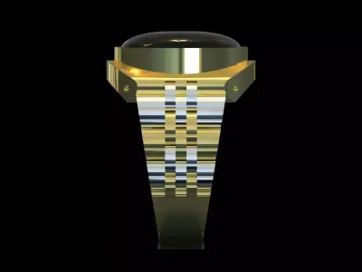 Men luxury stl 3dm gold gemstone ring ror0062 3D print model