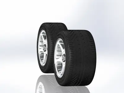 Set of wheels for scale-model of Viper 1997 3D print model