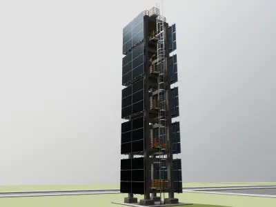 Solar Concrete Tower Type-1 3D model