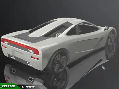 Lowpoly McLaren Super Racing Car 3d model Low-poly 3D model