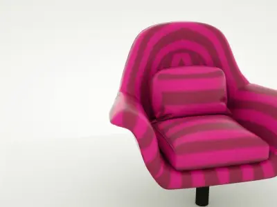 Chair with metal leg Free 3D model