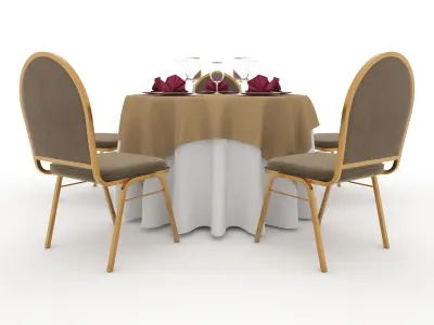Banquet Table and Chair 14 3D model