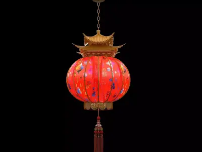 Chinese red lantern  3D model 40