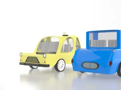 2 cars  3D model