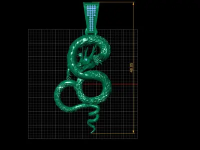 CHINESE DRAGON PENDANT 3D PRINTABLE MODEL  3D print model