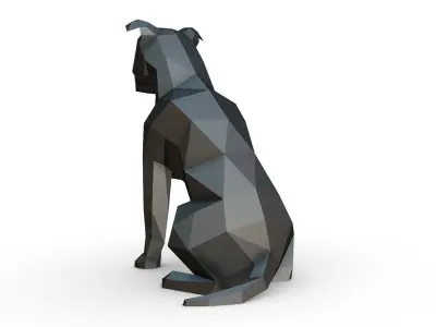 staffy staffordshire bull terrier 3D print model