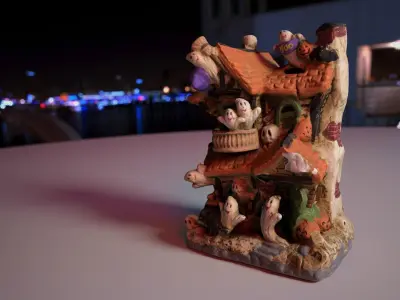 0002-02 Haunted House Low-poly 3D model