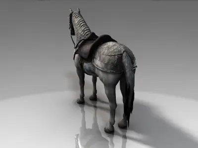 Horse with armor - Lowpoly - Low-poly 3D model