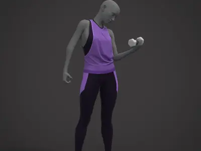 Female Sports Outfit Low-poly 3D model