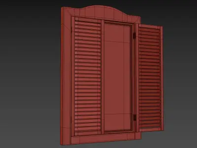 Ocean - White Window Mirror 3D model