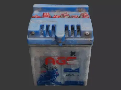 Old Motorcycle Battery 3D Scan Low-poly 3D model