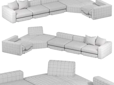 Portocervo Sofa By Meroniecolzani 3D model