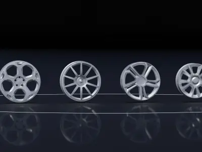 Set of rims 4 rims 3D model
