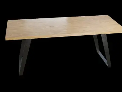 Table wooden 15 Low-poly 3D model