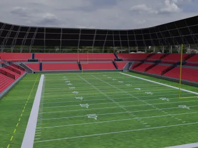American Football Stadium Low-poly 3D model