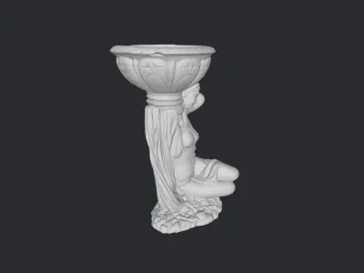 Girl with bowl sculpture 3D model