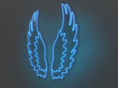 Angel Wings 2 - Neon Sign 3D model