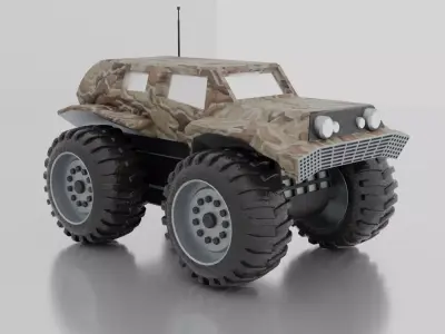 Monster Car Low-poly 3D model