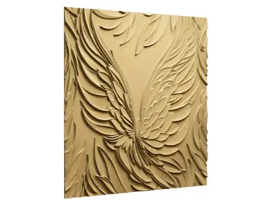 modern panel wall decor set relief stl mural CNC 255 3D model