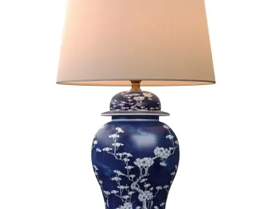 JONATHAN Ginger Jar Sakura Traditional Ceramic Table Lamp 3D model