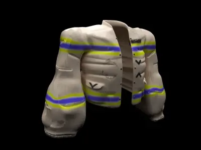 Game ready low poly jacket with stripes Low-poly 3D model