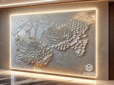 3D Wall Panel STL Model for CNC and 3D Printing 01 3D model