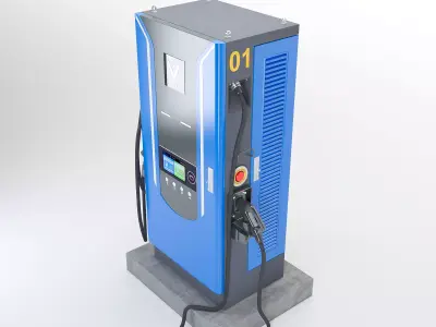 Electric Vehicle Charging Station 150kw Low-poly 3D model