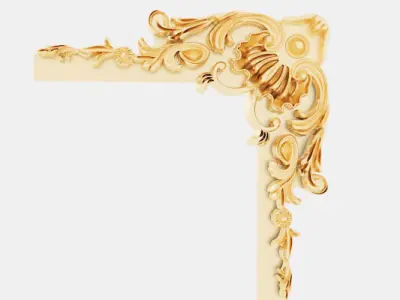 Classic 3D motifs inlaid with gold frame 3D model