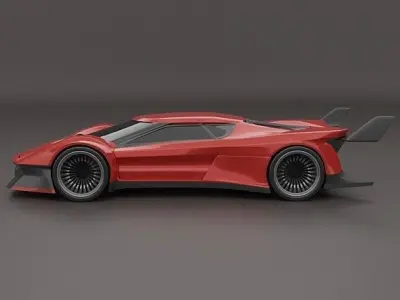 Hyperwinger futuristic supercar concept 3D model