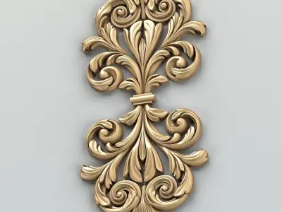 Carved decor central 015 3D model