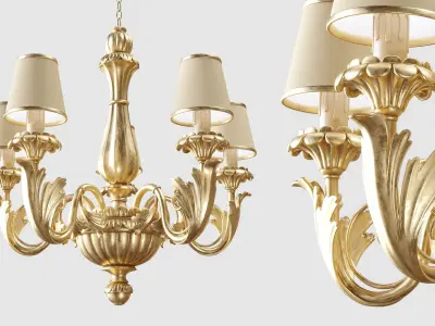 Chandelier Silvano Grifoni 5 lamp 3D model
