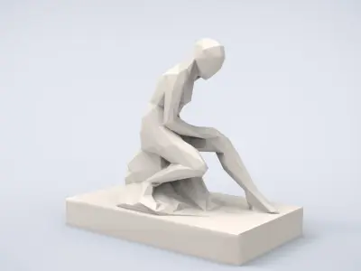 Printable Bather Lowpoly Style 3D print model