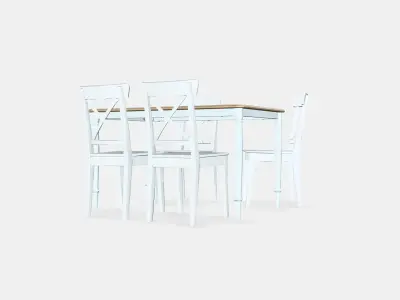 DANDERYD - INGOLF Table and 4 chairs Low-poly 3D model