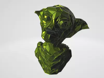 Dobby bust Harry Potter WIREFRAME VORONOI WIREMESH MESH 3D print model