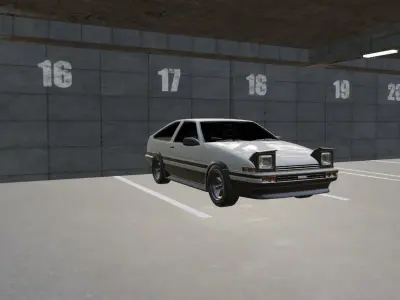 AE86 DRIFT CAR Low-poly 3D model