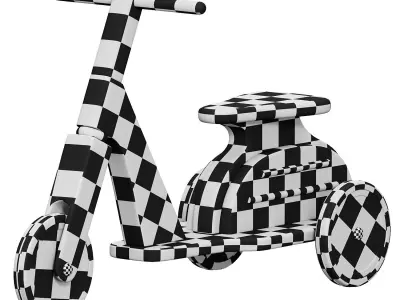 scooter toy wooden tricycle 3D model
