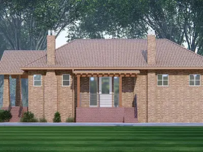 American House 3D Model Modern Suburban Family Home 3D model purchase