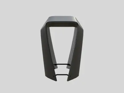 Gallery Stool-Black ash wood Low-poly 3D model